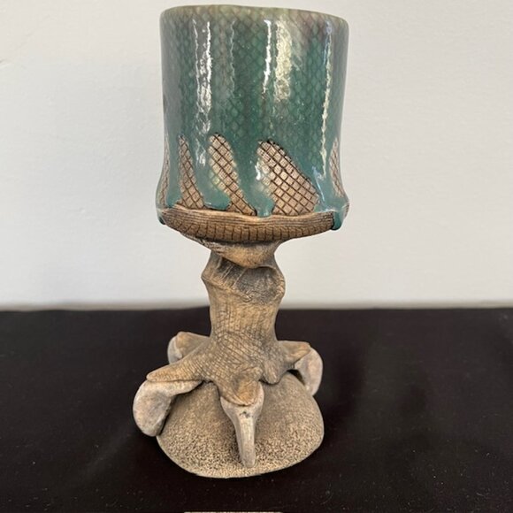 Vintage Rare Richard Marshall Talon Goblet Medieval Claw Foot Chalice Pottery - Picture 2 of 11